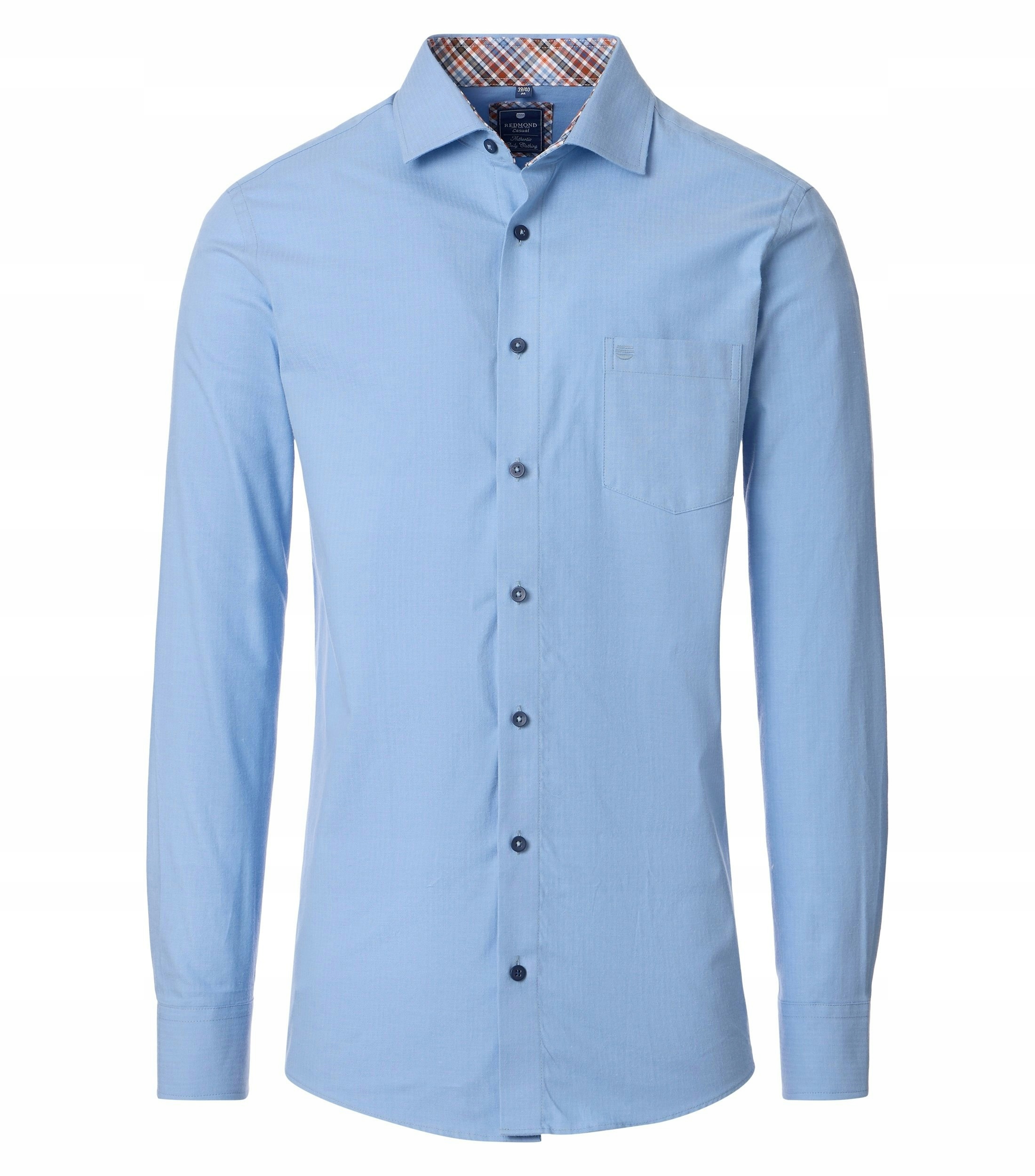 Redmond Velké Velikosti Košile Casual Dlouhý Rukáv Modrá 2XL 144 cm