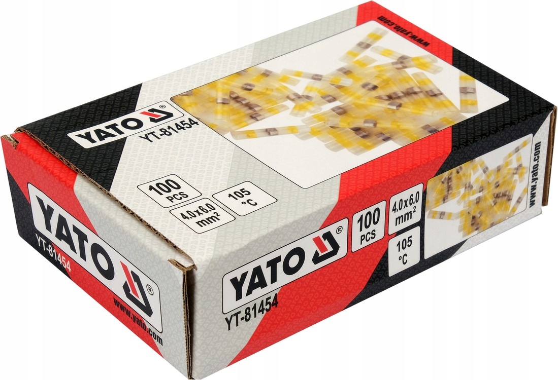 YATO KOSZULKI TERMOKURCZLIWE Z CYNĄ 100szt 4-6mm Materiał polietylen