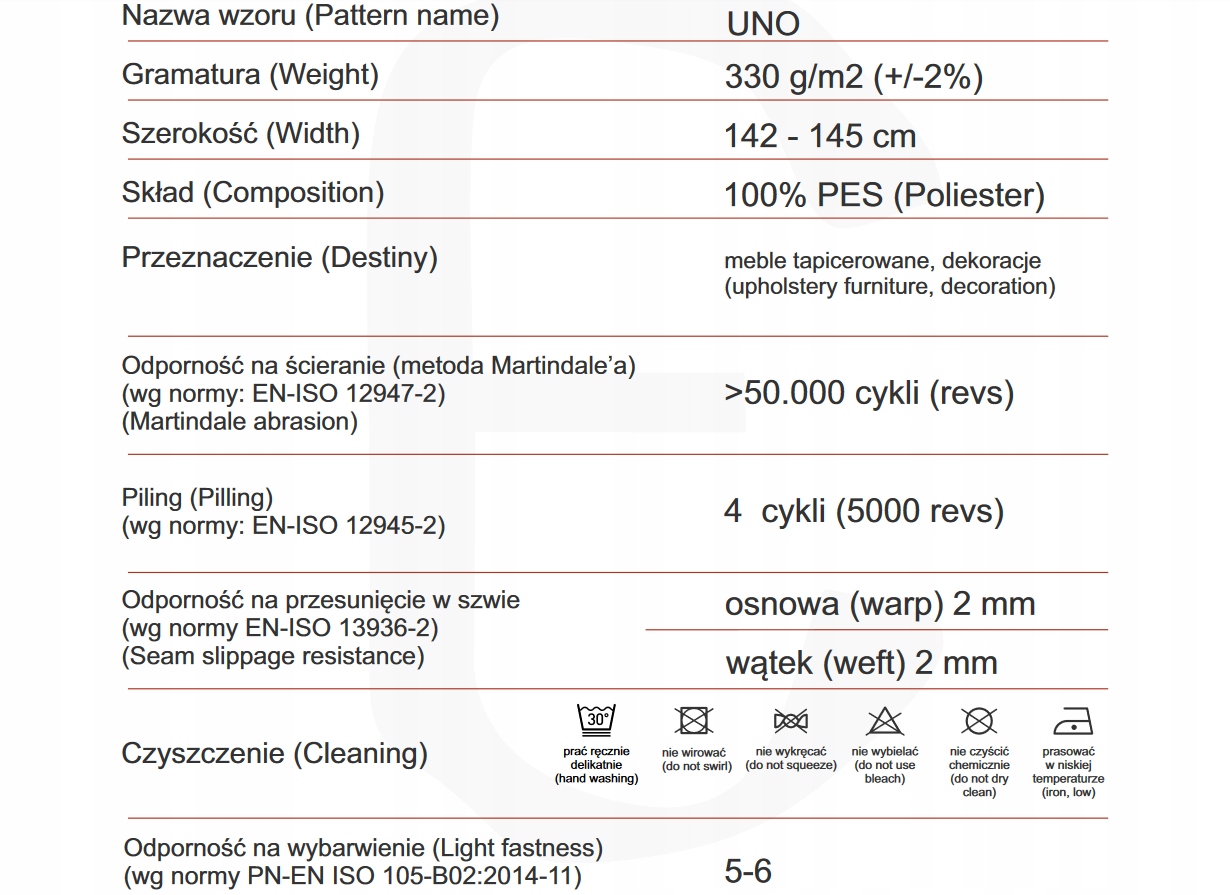 TKANINA OBICIOWA materiał we wzory Uno 1504 dove Kod producenta Uno 1504