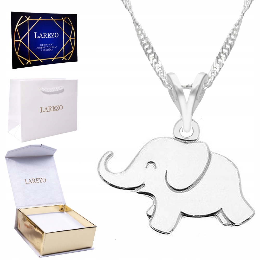 

Naszyjnik srebrny łańcuszek 925 Słoń Słonik