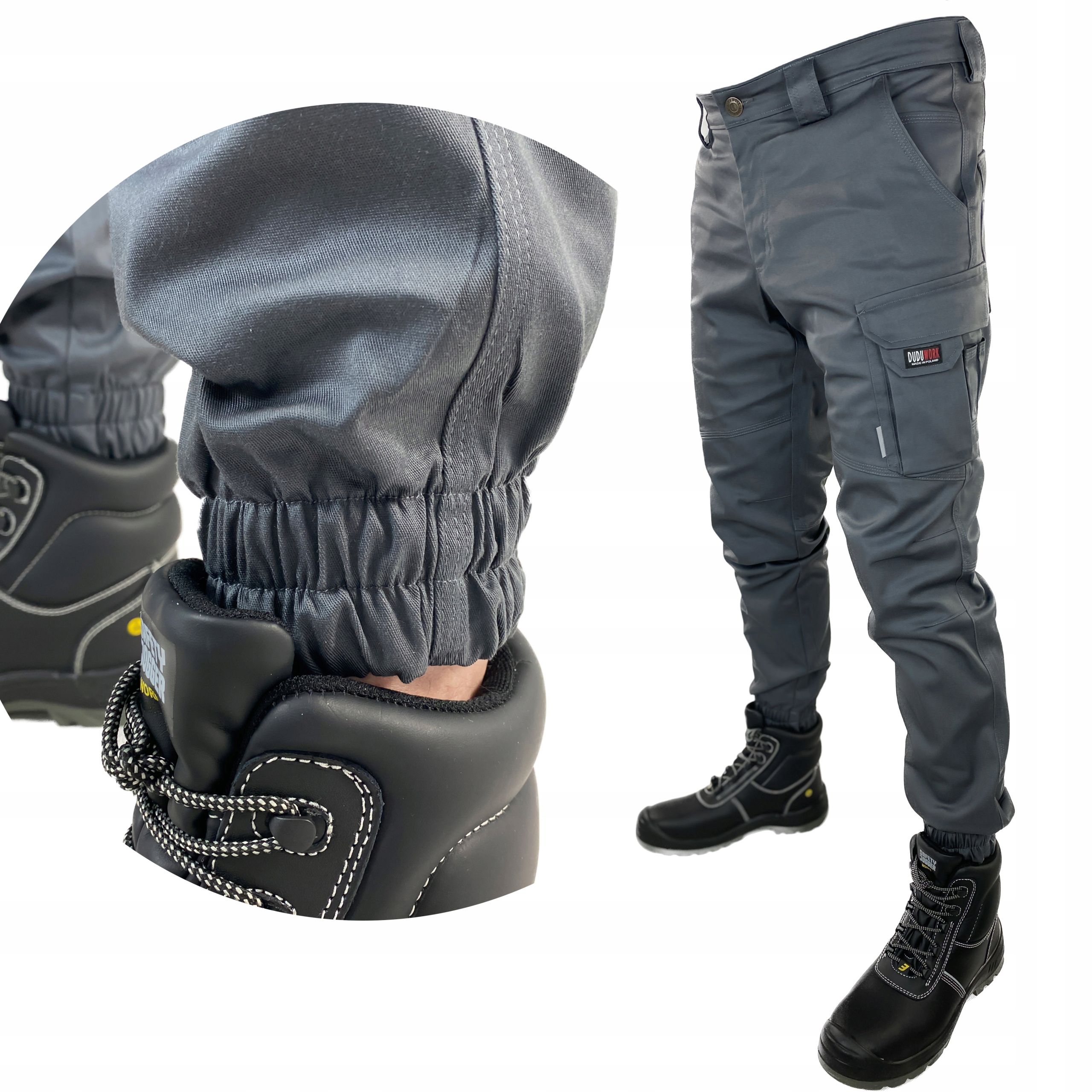 Joggery Robocze Bhp DuduWork Szare Elastyczne 46