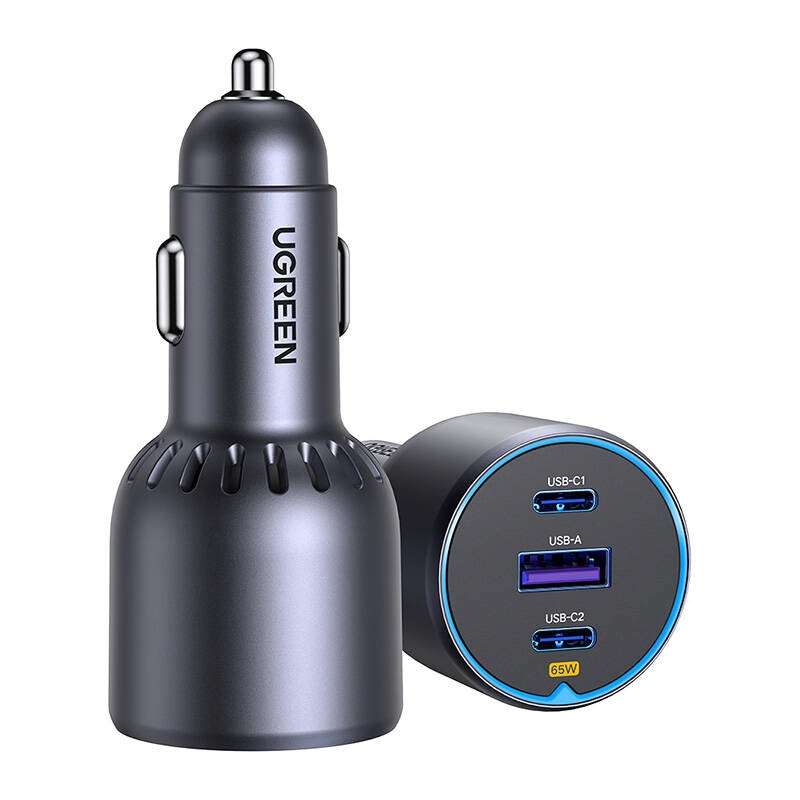 Automobilová Ugreen EC703 75W USB+2X Usb-c (černá)