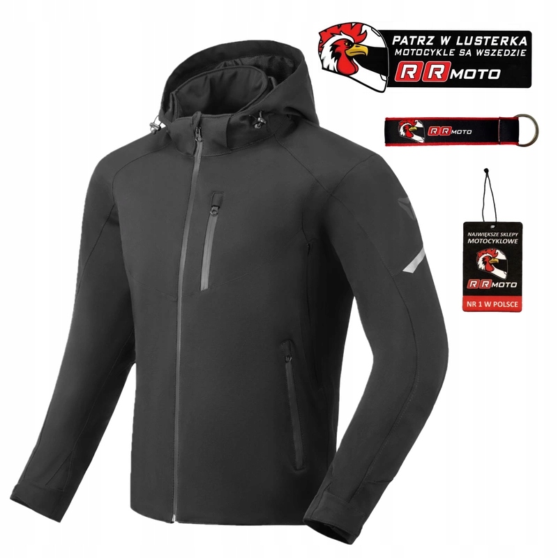 Motocyklová softshellová bunda Seca District Black D3O voděodolná Bonus