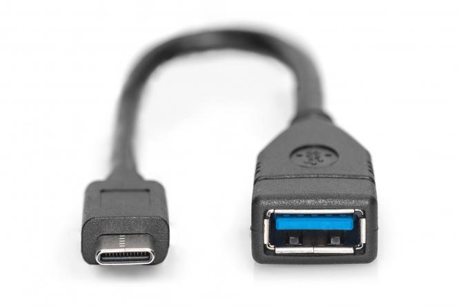Adapter Usb-c do Usb-a Digitus AK-300315-001-S, 0,15 m, szybki transfer