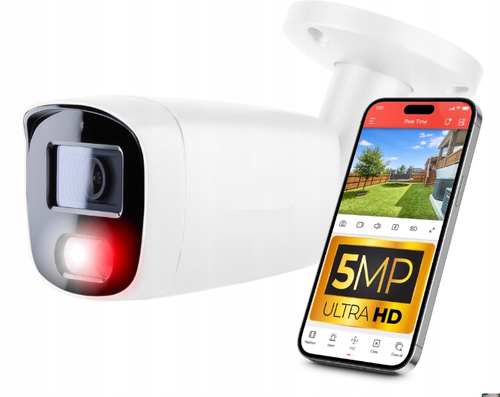 Kamera Zewnętrzna Ip PoE 5MPx 30m Ir, 2.8mm Audio IP67 Metalowa