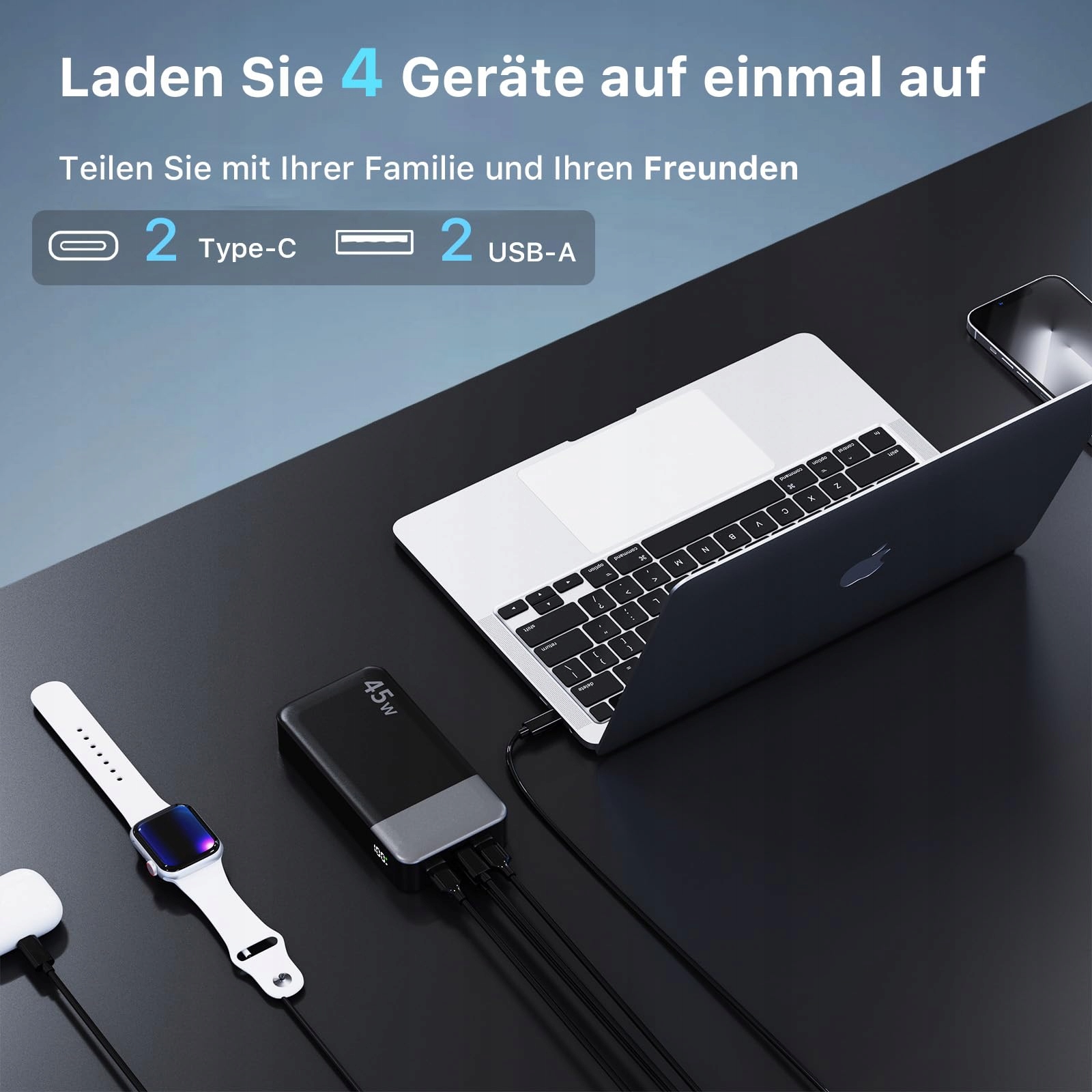 NOBIS Powerbank 20000mAh 45W Szybkie Ładowanie z Wyświetlaczem — miniatura 4