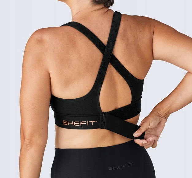 STANIK SPORTOWY SHEFIT CZARNY MOCNE PODTRZYMANIE REGULOWANY 6XL Marka inna