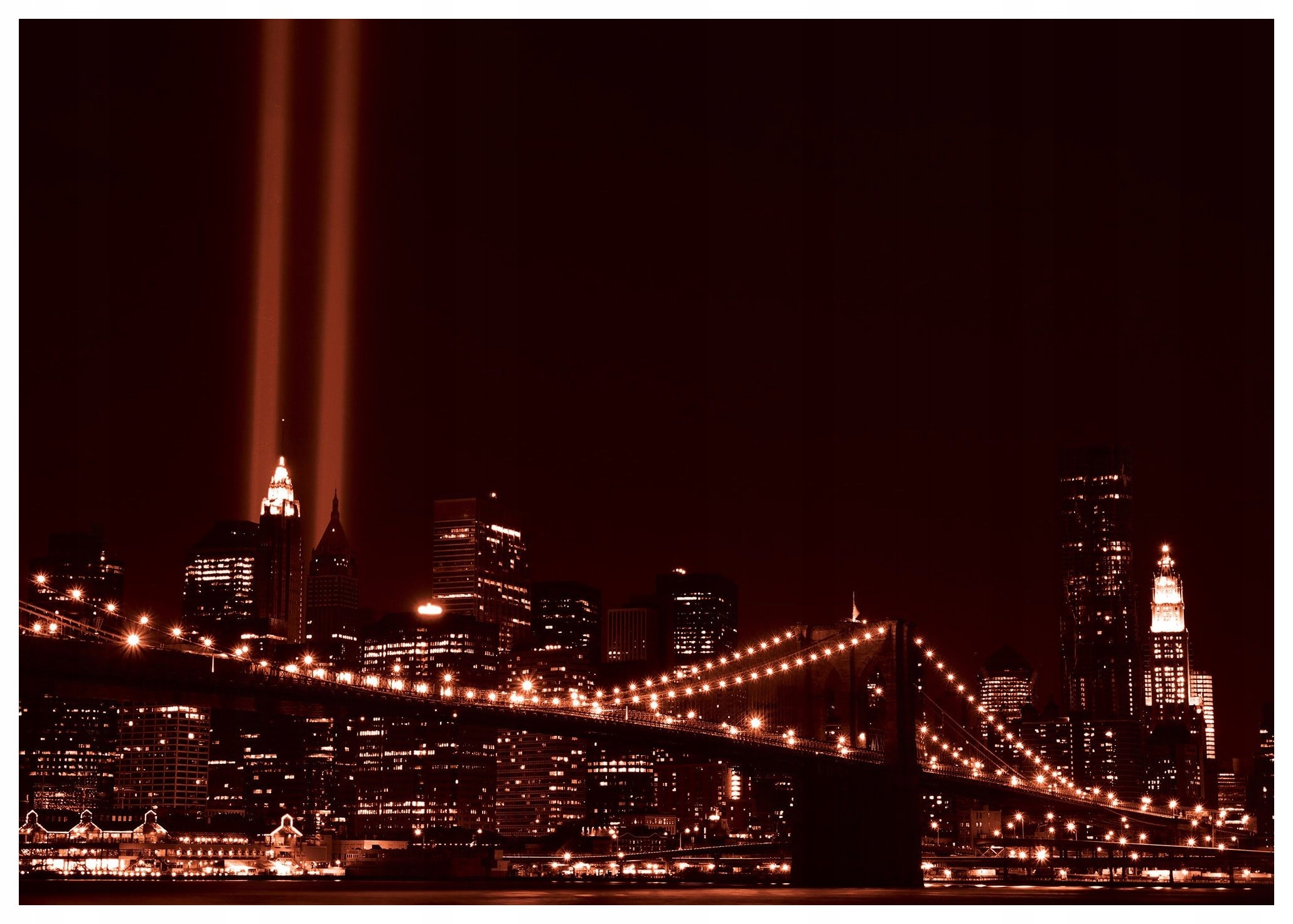 Fototapeta New York v noci Brooklynský most, krajina města 300x210 lepidlo