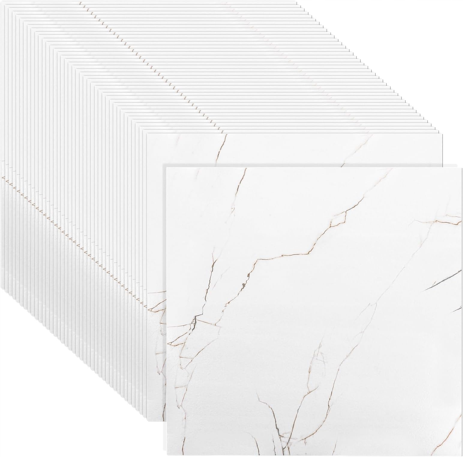 Płytki Winylowe 30x30cm Samoprzylepne 3.6M² Biały Marmur Pvc 40sz Renowacja