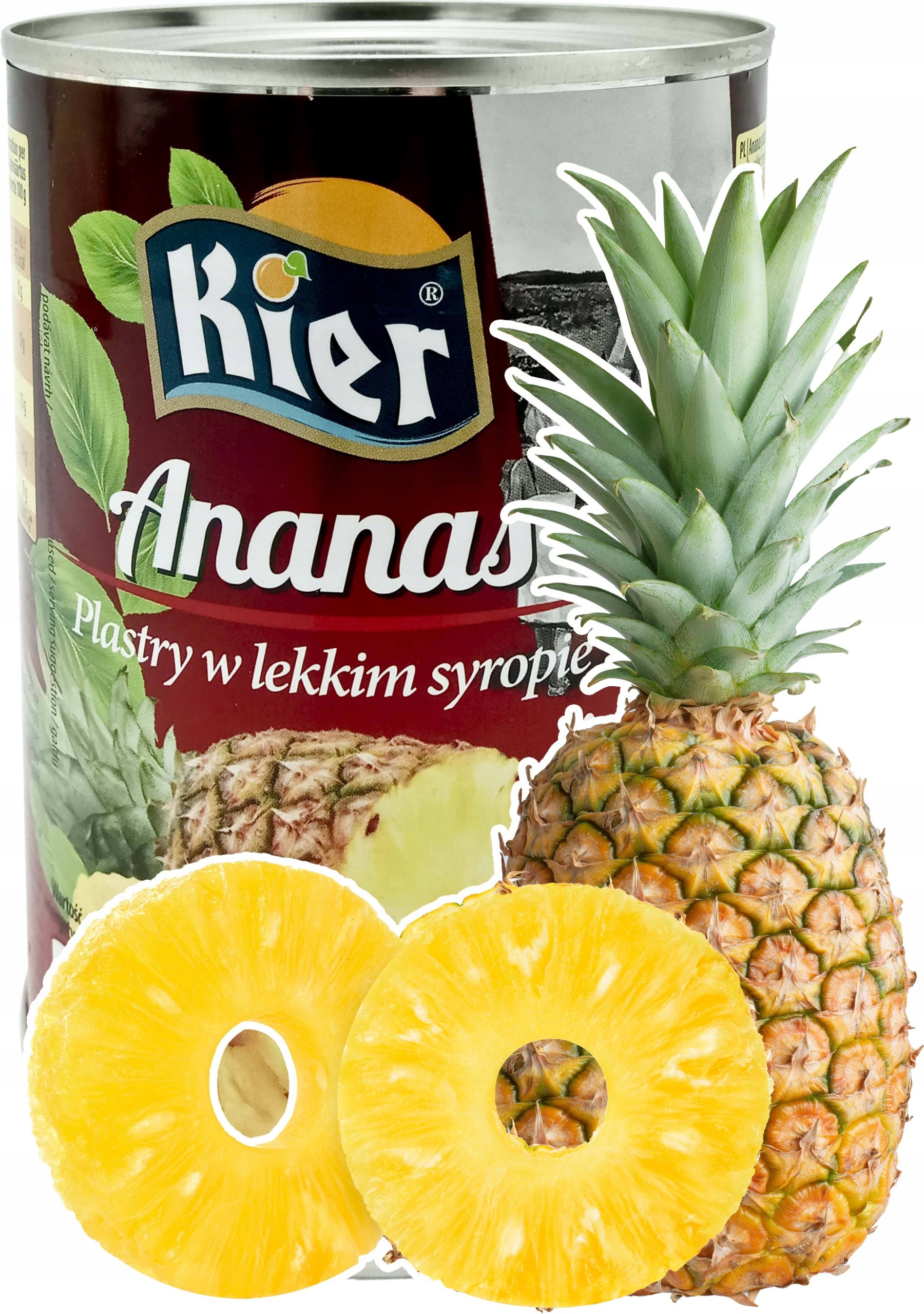 Ananas PLASTRY w LEKKIM syropie 565g KIER Marka Kier