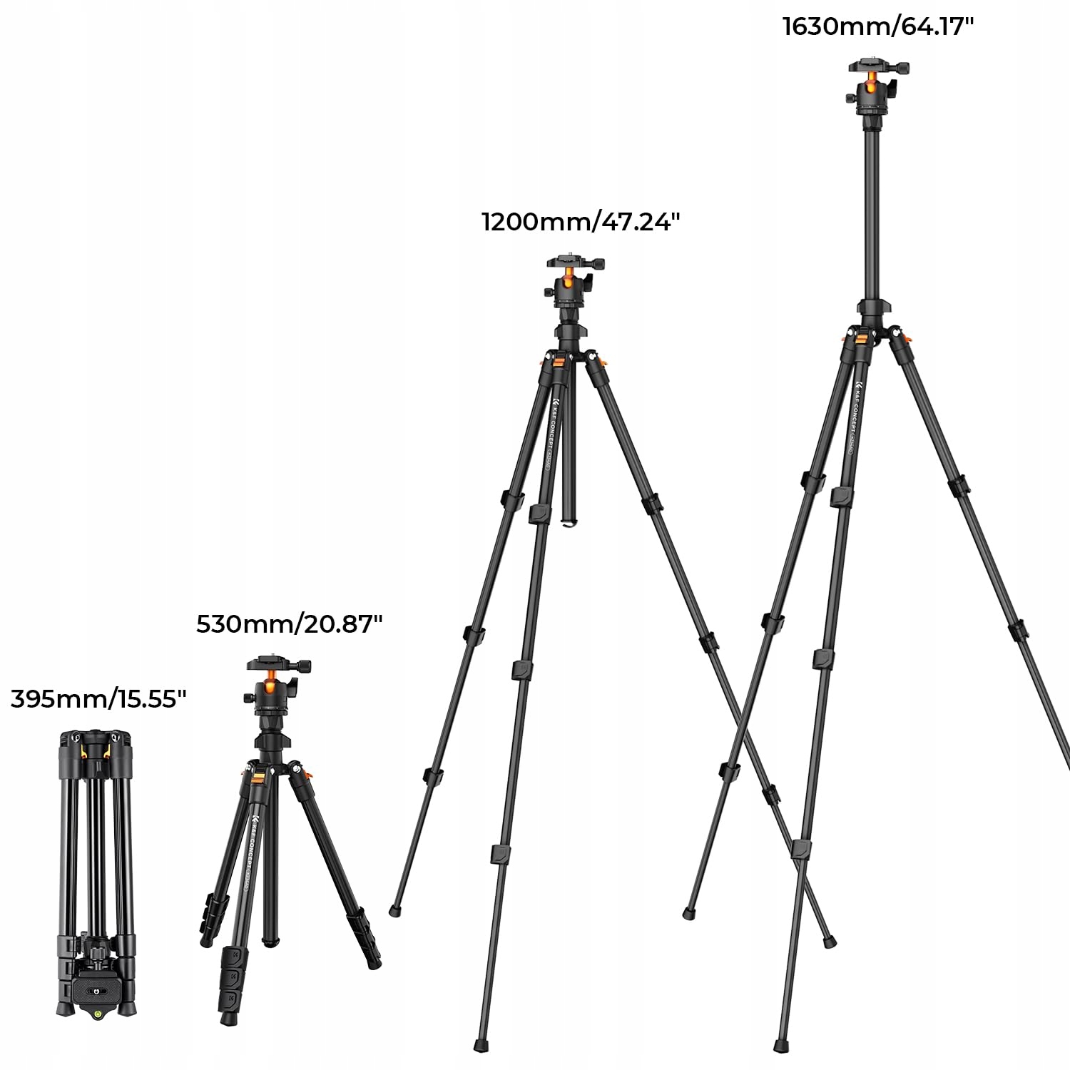 K&F CONCEPT Statyw 163cm Do Aparatu I Smartfona Lekki Aluminiowy — miniatura 6