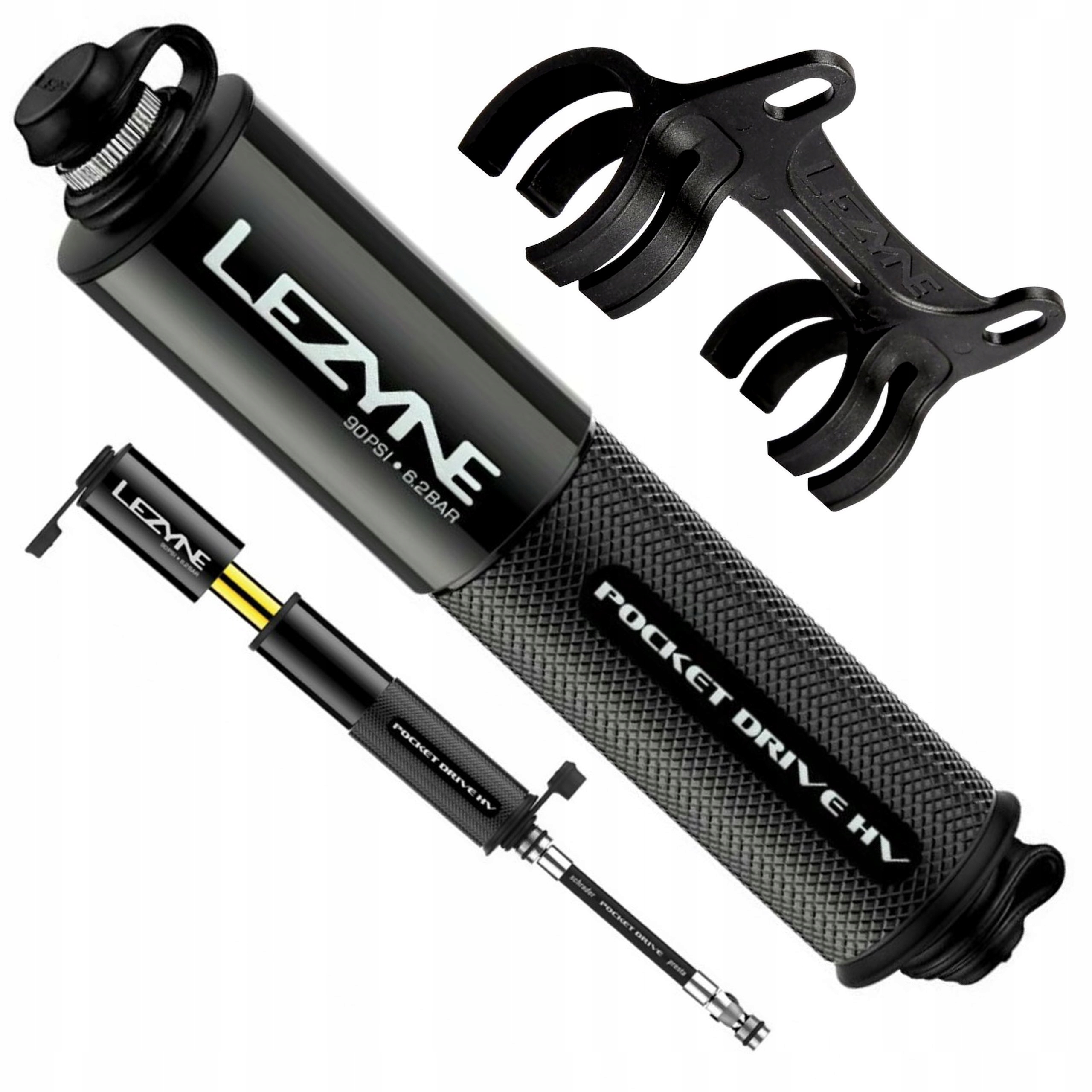 Pompka Rowerowa Mała z Wężykiem Mtb Gravel Lezyne Pocket Hv 14cm do 6bar