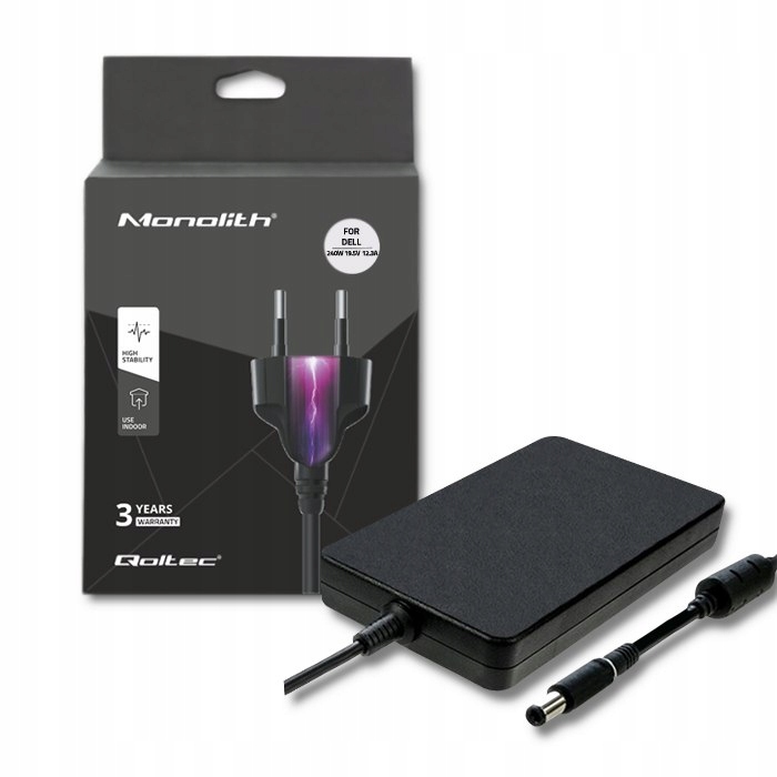 Qoltec Napájecí adaptér pro Dell 240W 19.5V 12.3A 7.4*5.0+ pin napájecí kabel