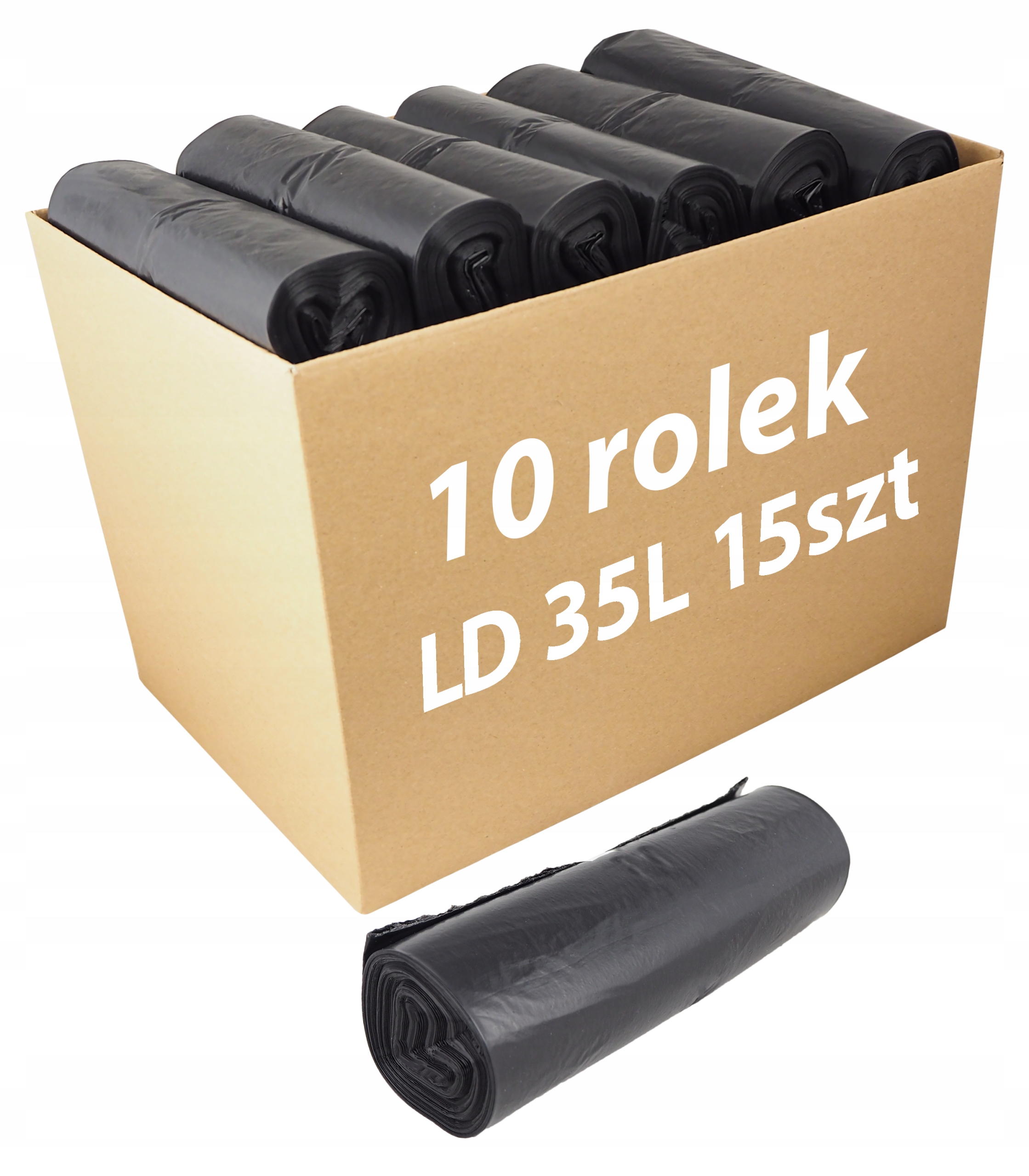 

Worki na Śmieci Odpady LD 35L 15 szt Zestaw 10 rol