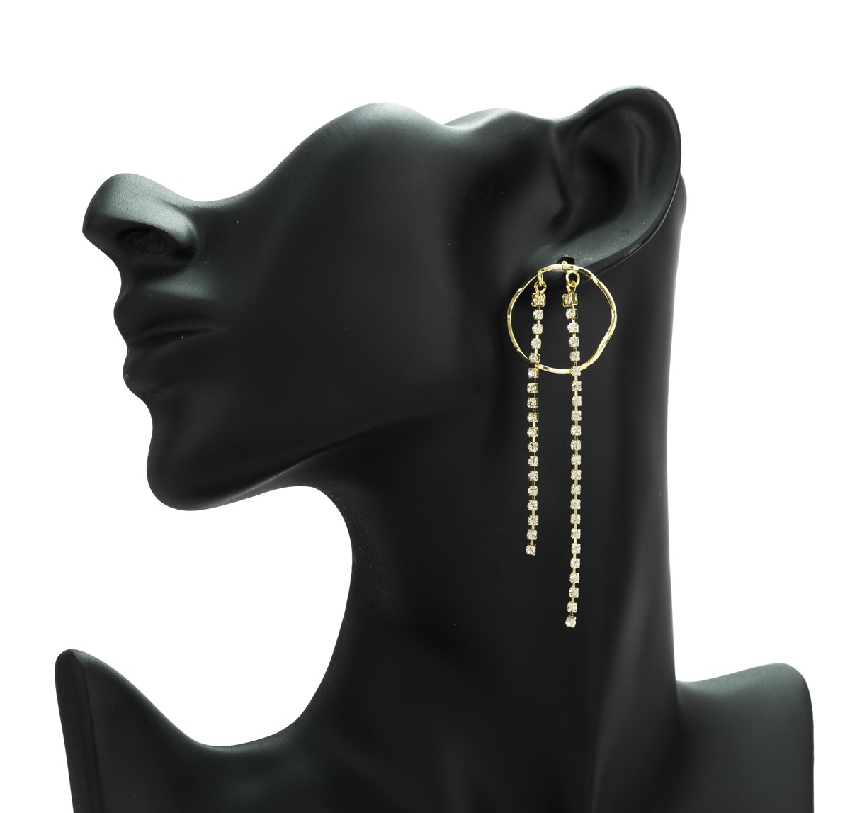 

Kolczyki długie wiszące koła z cyrkoniami złote