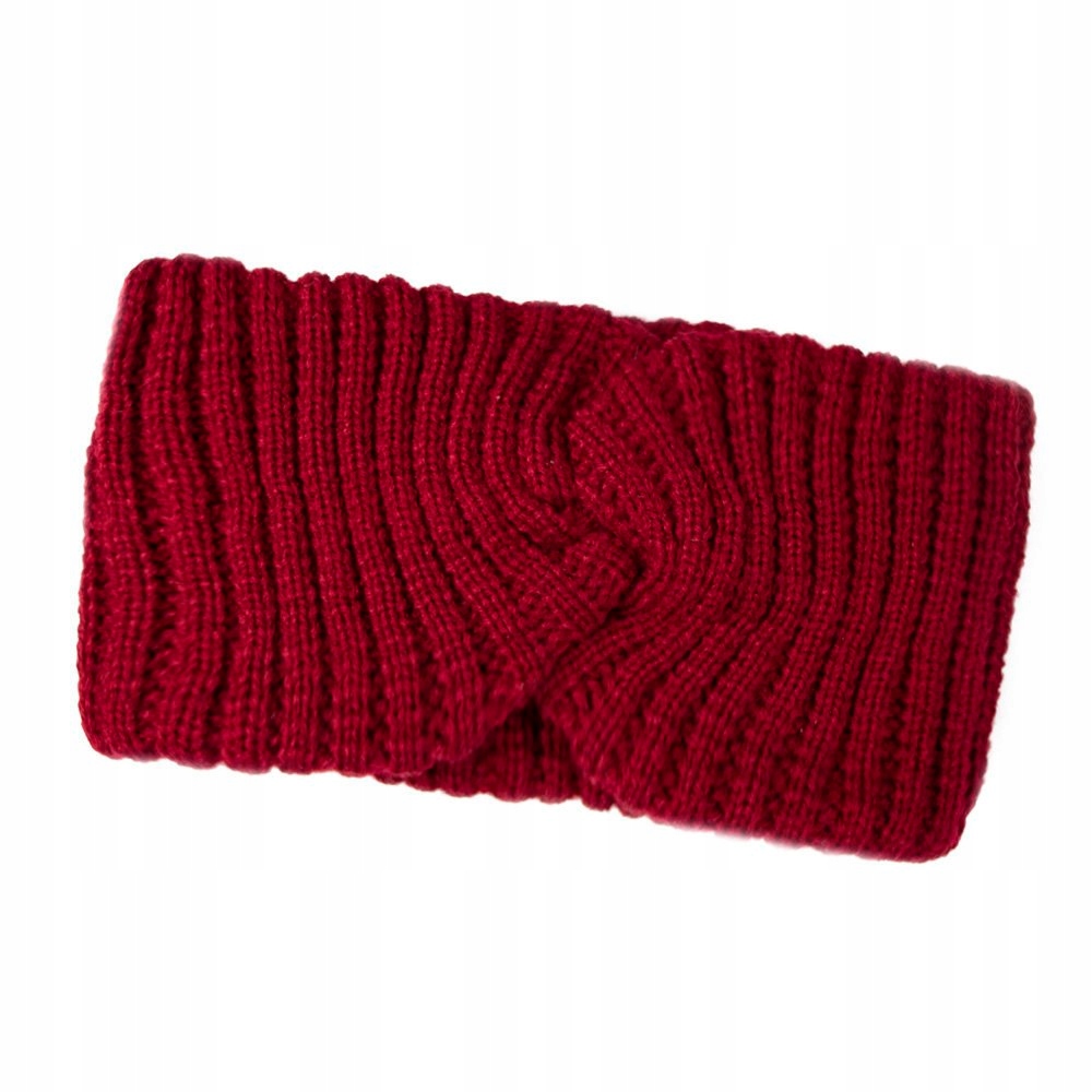 

Opaska Do Włosów bordo Gruba zimowa Szeroka węzeł