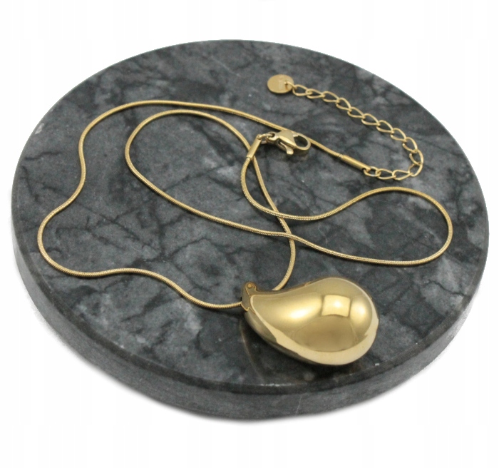 NASZYJNIK ZŁOTY STAL CHIRURGICZNA KROPLA ŁEZKA DROP AISADI 316 L