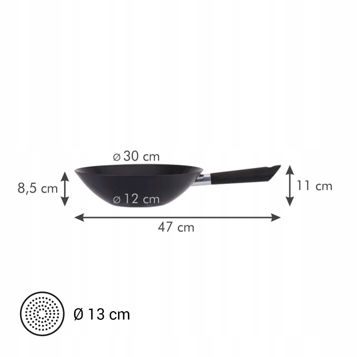 PATELNIA WOK TESCOMA CANTON 30 CM INDUKCJA MYCIE W ZMYWARCE STALOWA Kod producenta 607030