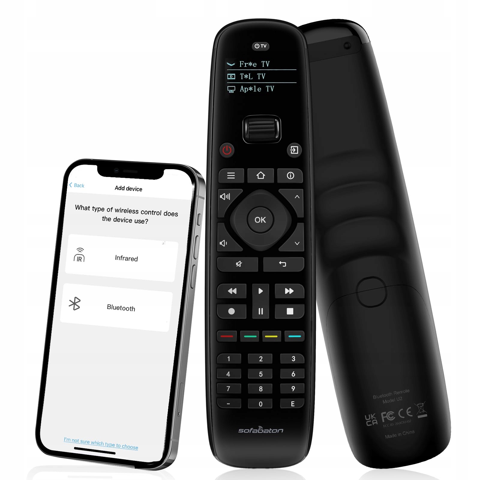 Dálkový Ovladač SofaBaton U2 Oled Bluetooth Ir programování v aplikaci