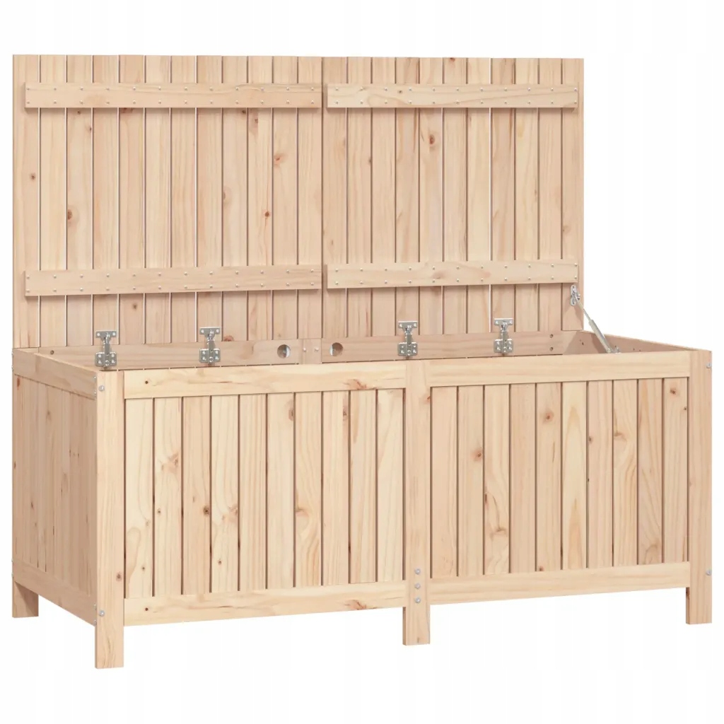 Zahradní úložný box z masivního borovicového dřeva s plynovým pístem 147x68x
