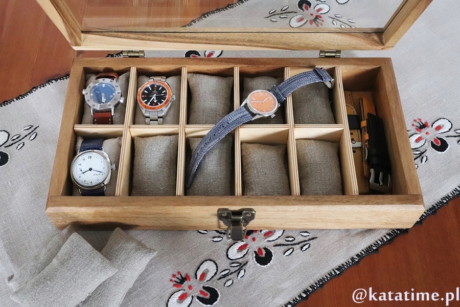 SKRZYNECZKA KASETKA PUDEŁKO BOX NA 10 ZEGARKÓW DREWNIANA ROBIONA RĘCZNIE Model 2x3