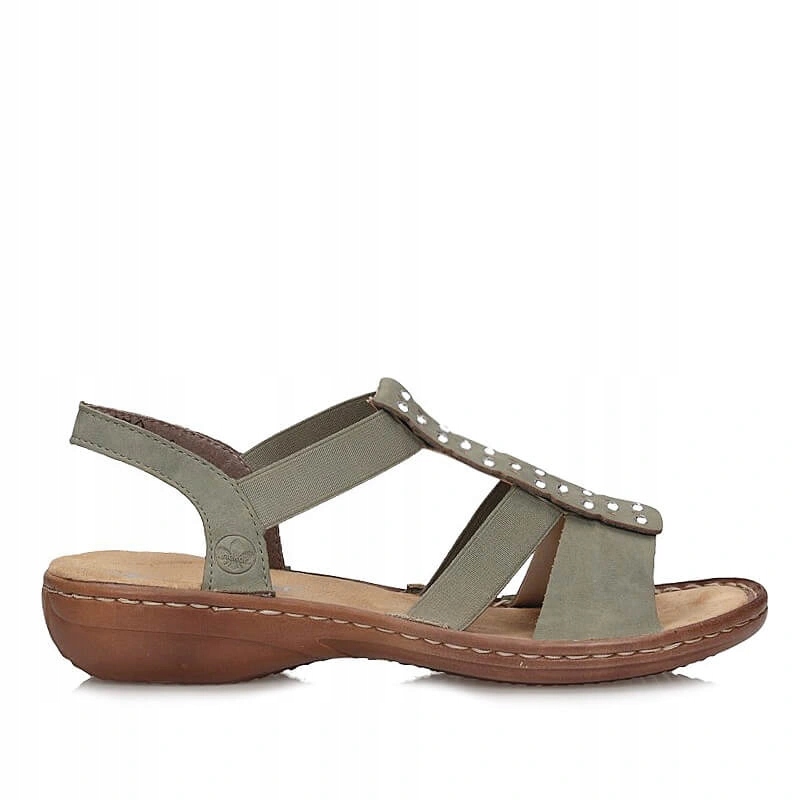 Dámské sandály Rieker 60883-52 zelené, nazouvací
