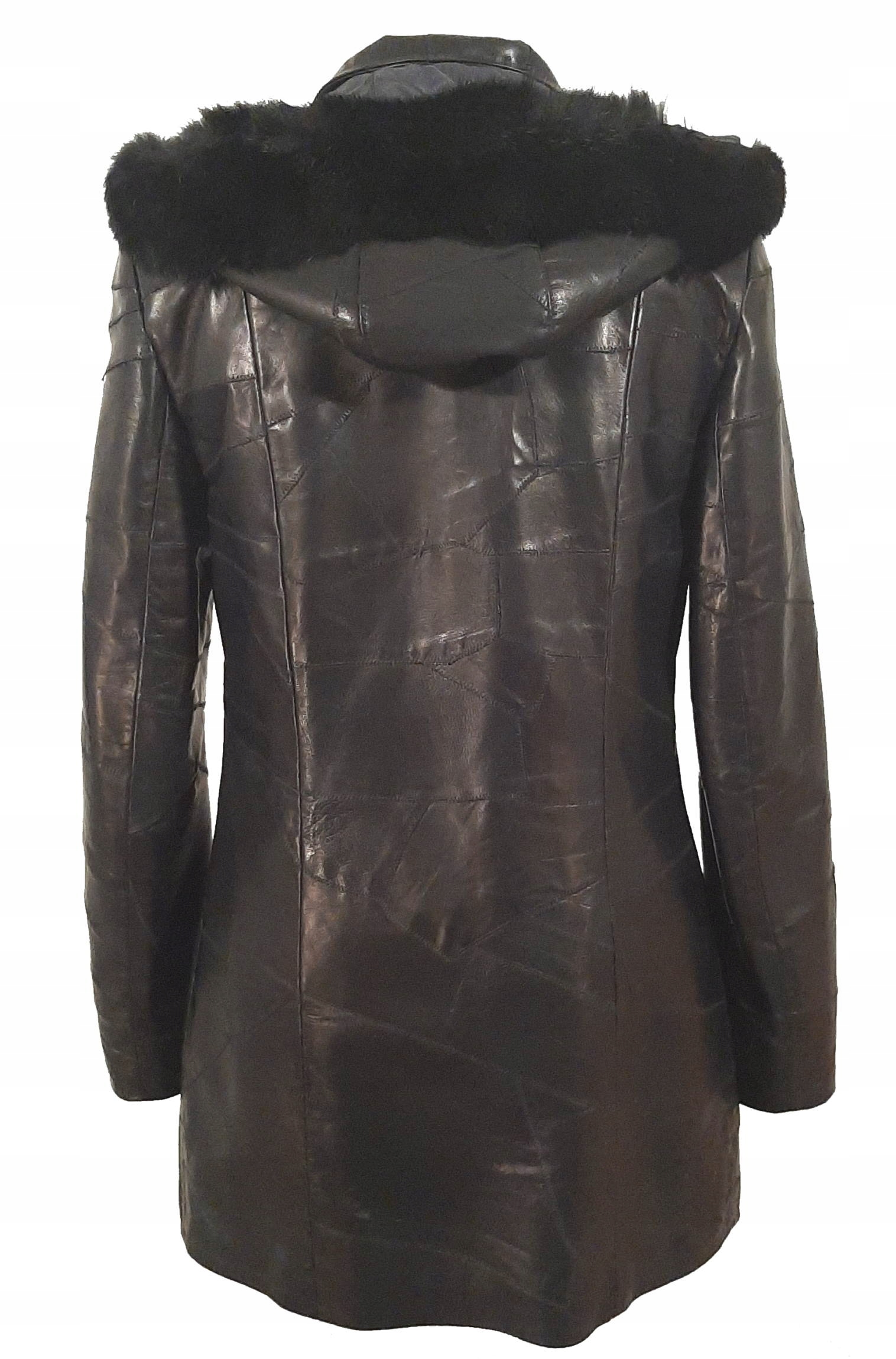 Kurtka Skórzana 44 CZARNA Damska Mozaika Lekka 2W1 Rozmiar 44