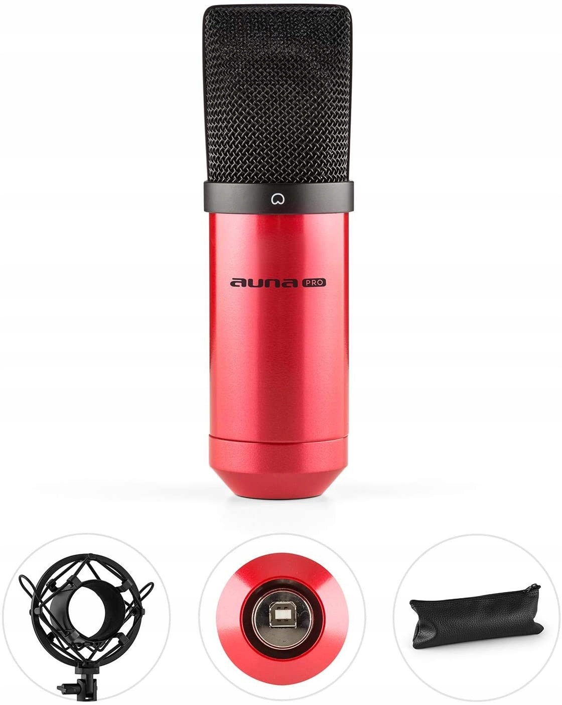 Mikrofon pojemnościowy USB Auna MIC-900 czerwony Kod producenta 10030363