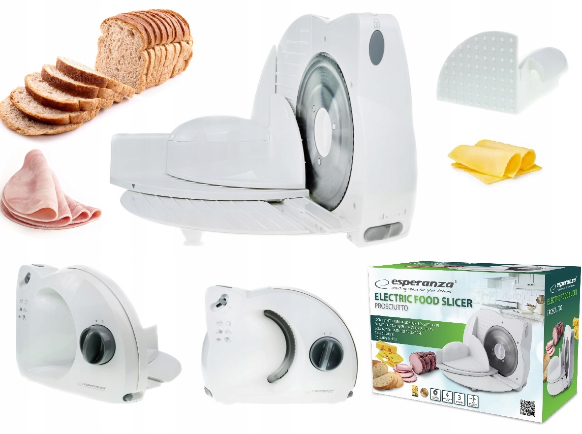 Krajalnica Elektryczna Do Chleba Wędlin Sera Kuchni Z Regulacją Esperanza