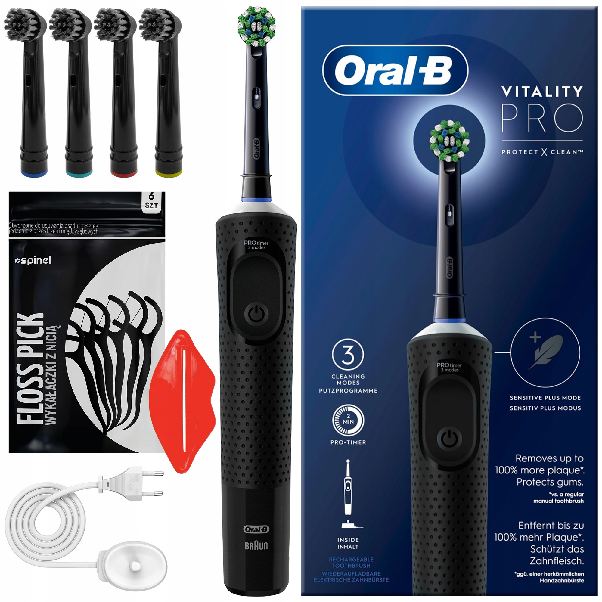 Elektryczna Szczoteczka Do Zębów Oral-b Vitality Końcówki Dodatki