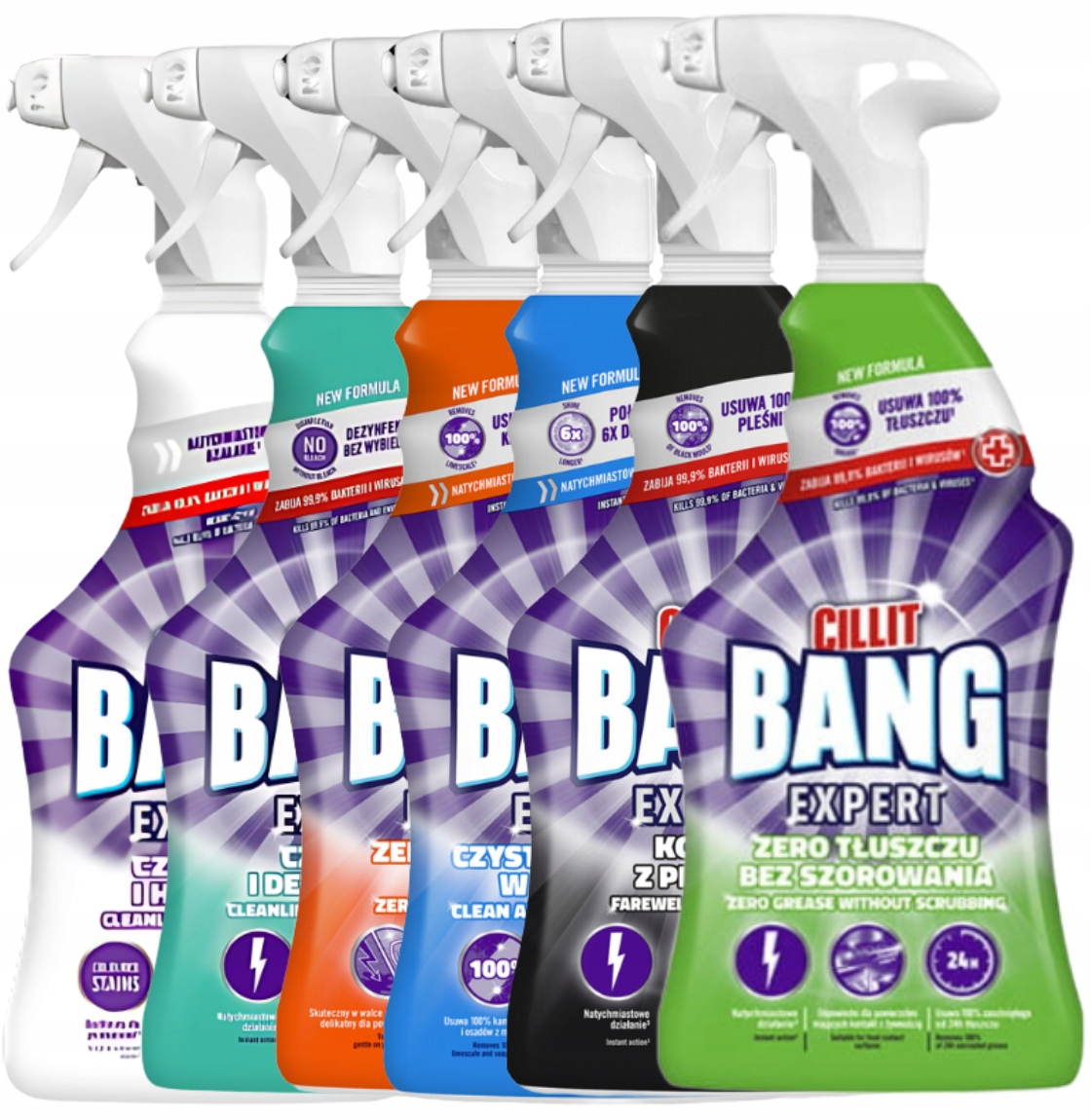 Cillit Bang Expert mix 6 druhů Čistý Dům Kuchyně Koupelna Odstraňuje nečistoty