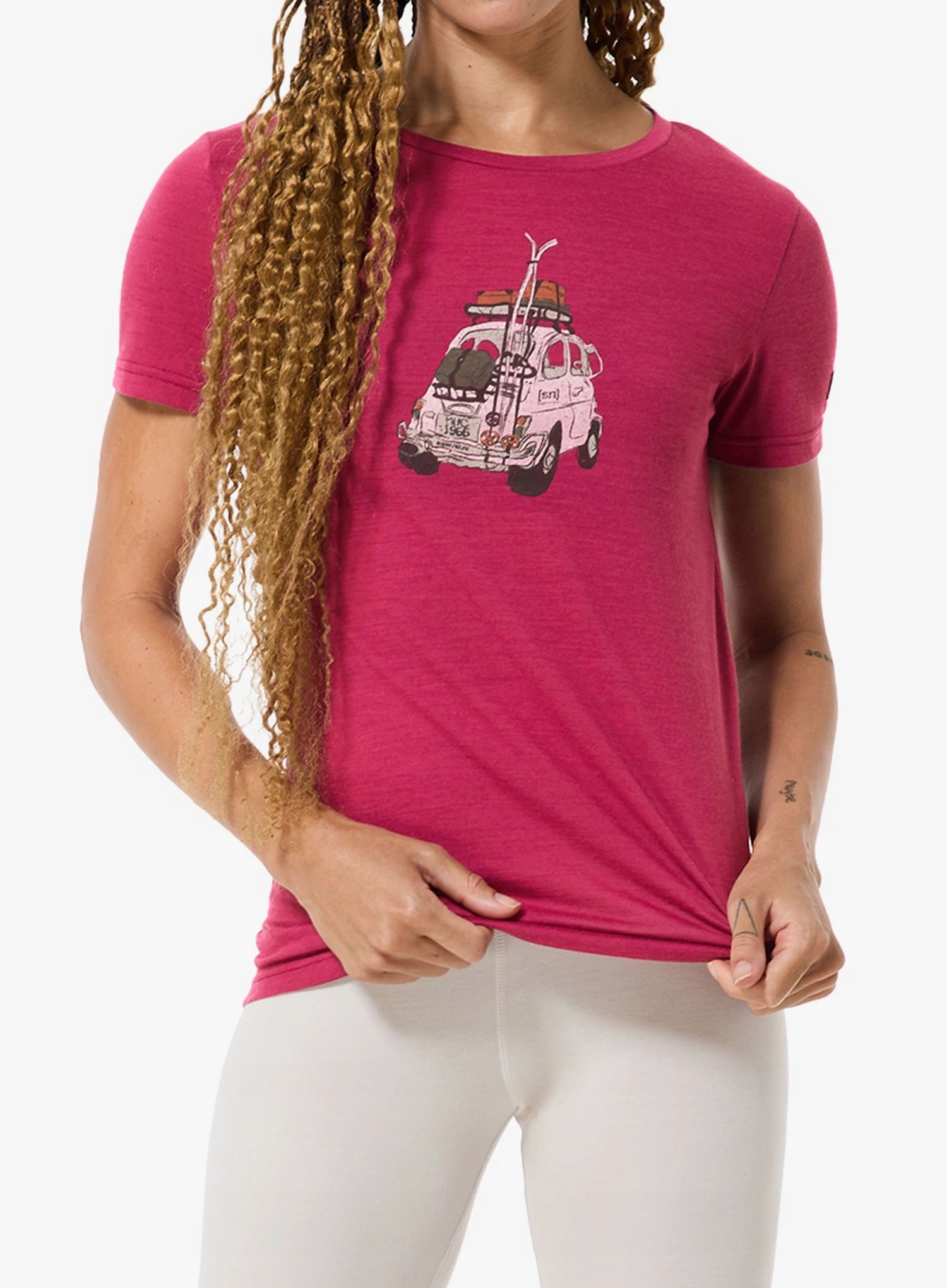 Dámské merino tričko Super.natural Carski Tee anemone/various M