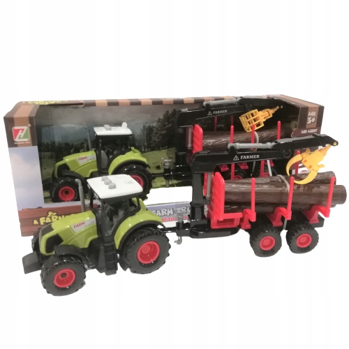 

Duży Traktor Z Przyczepą Światło Dzwięk Farmer