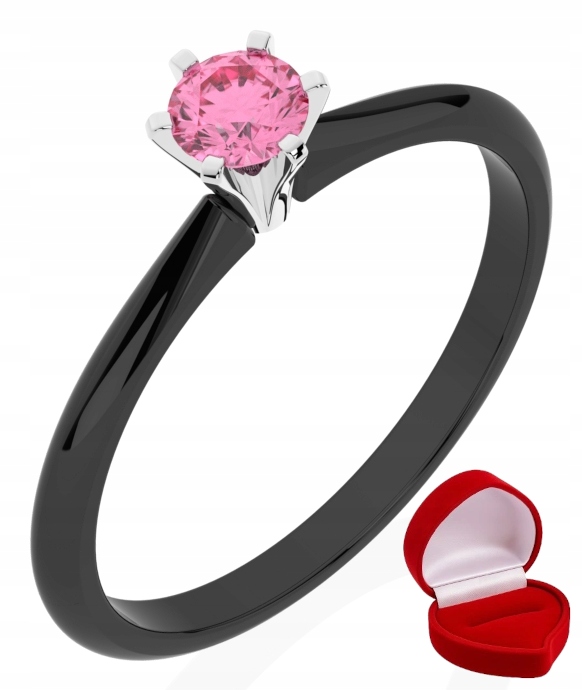 Zlatý Prstýnek 585 14k Safír 0,24 ct Černé Zlato R15