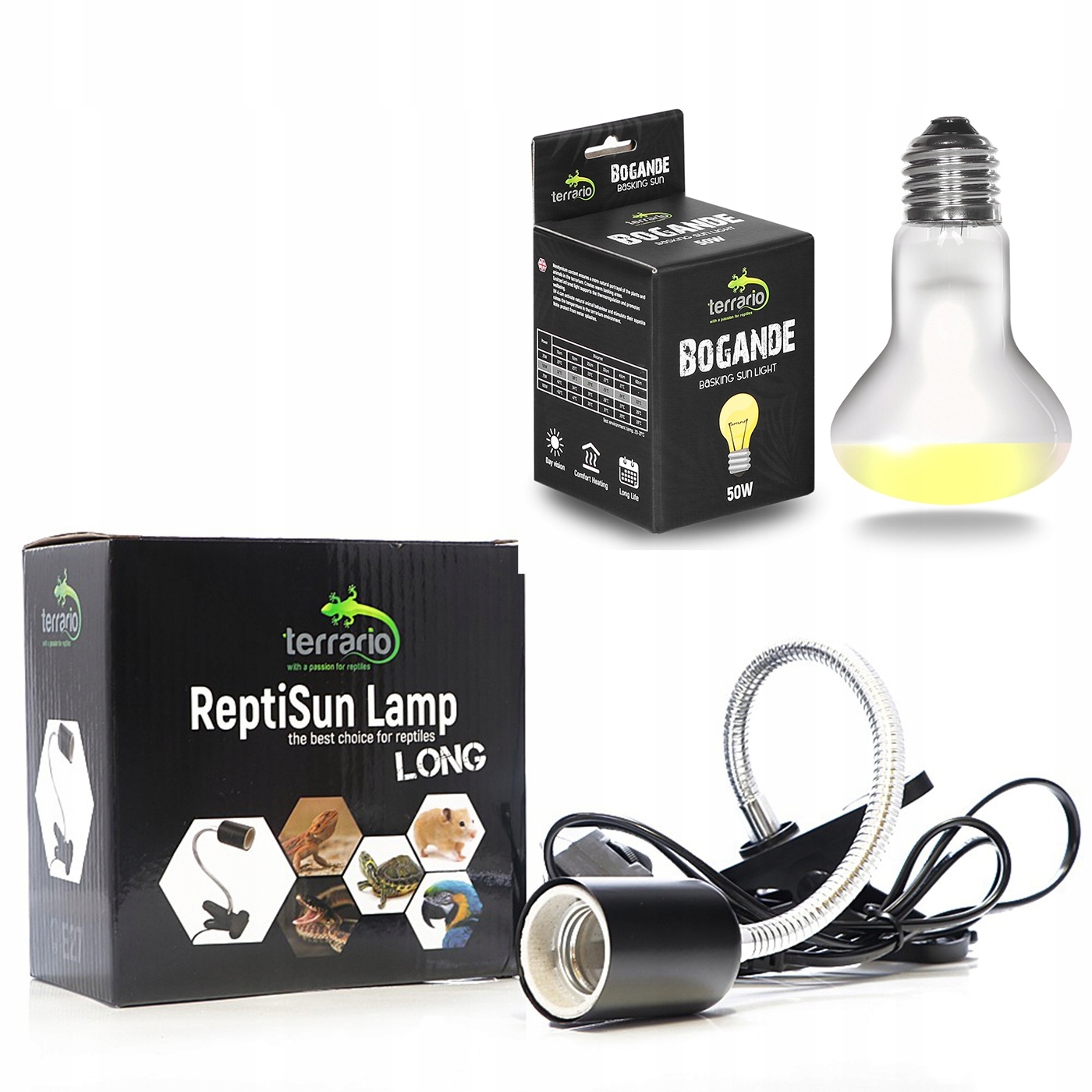 Sada Lampa Terrario Reptisun Long Topná Žárovka Bogande 50W