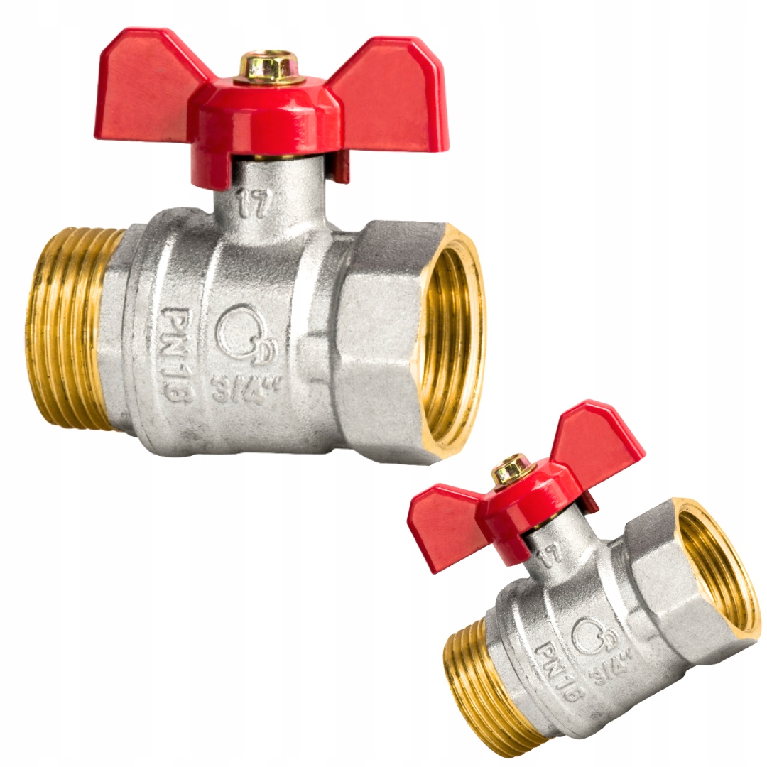 Zawór kulowy nyplowy 1/2 motylek WZ z dławicą