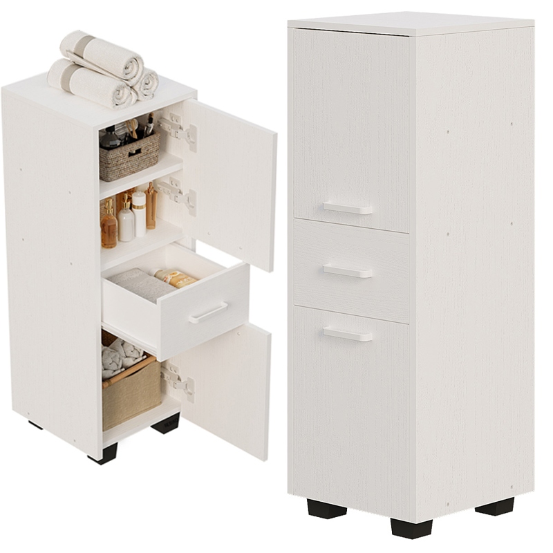 Skříňka Regál Sloupek 2 Dveře Funkční S Zásuvkou Moderní Loft 86 CM