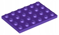 

Lego Płytka zwykła 4x6 3032 purpurowa ciemna