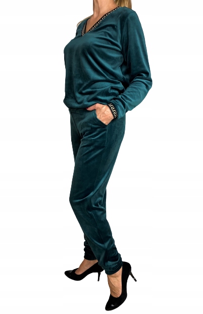Велюровый спортивный костюм зеленый V  50/ 52 Size 2XL / 3XL