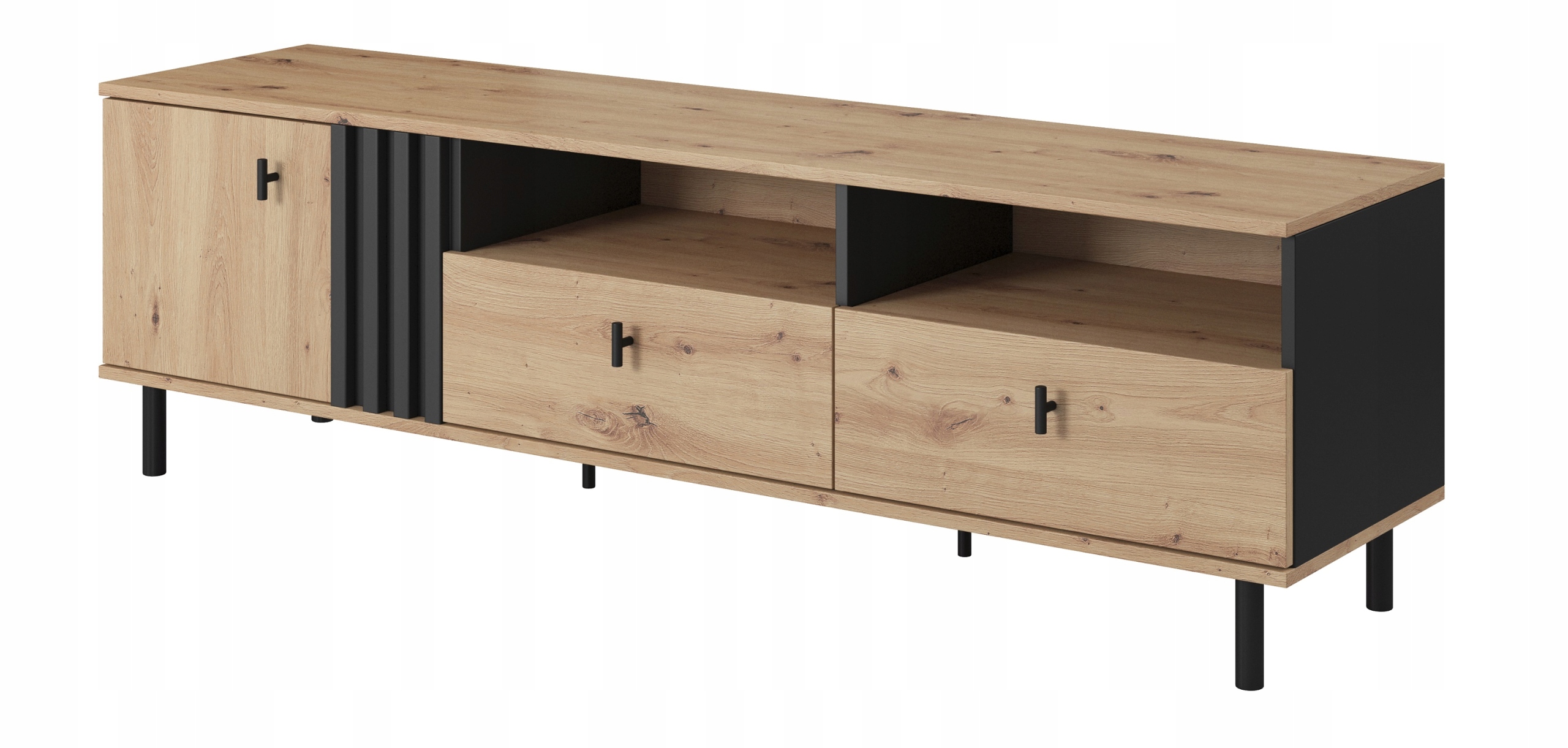 

Stolik Rtv 165 artisan+czarny antracyt lamele Mads