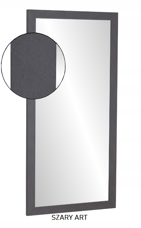 Lustro w ramie klejonej PREMIUM 160x60 SZARY ART Rodzaj zwykłe