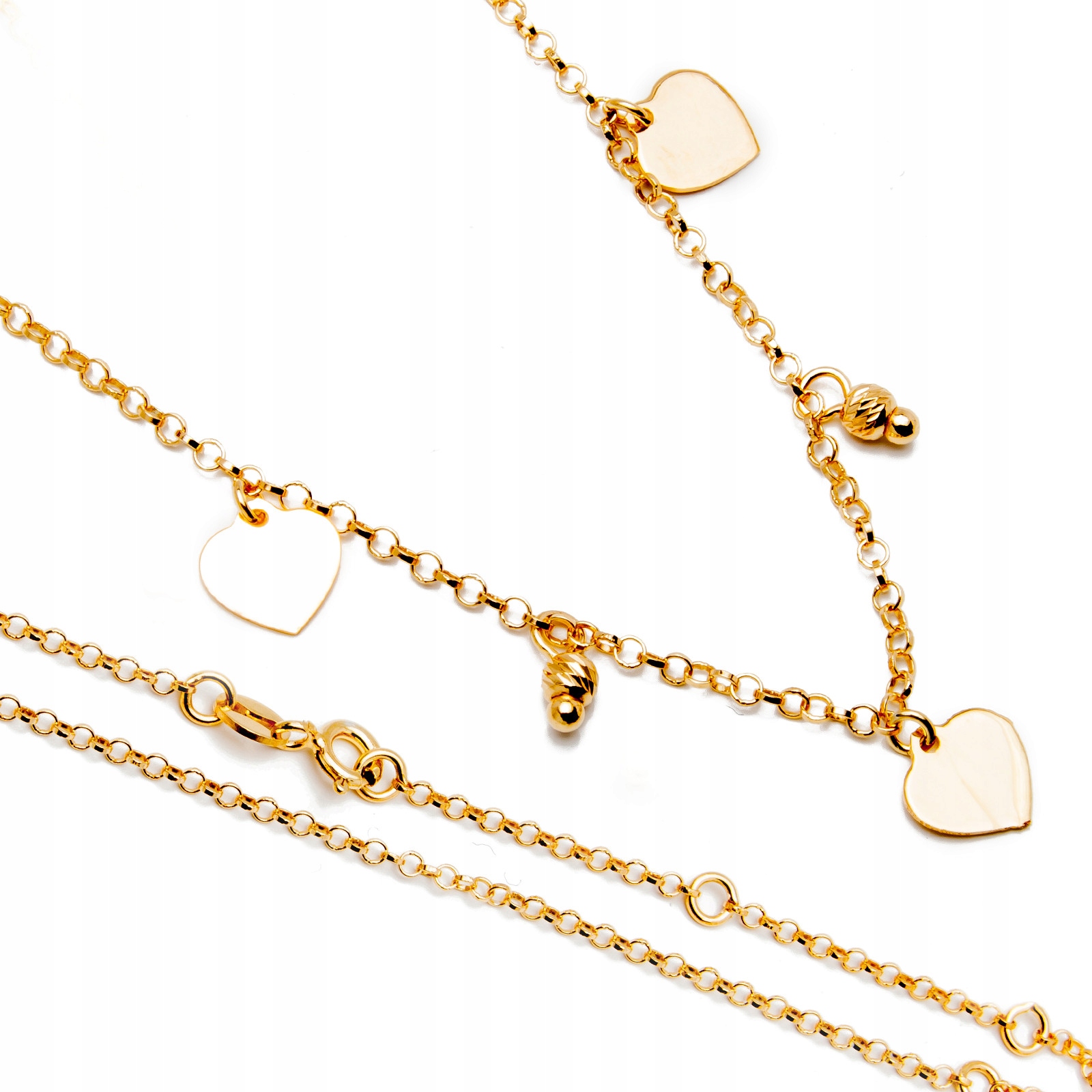 Stříbrný pozlacený náhrdelník 925 srdíčka