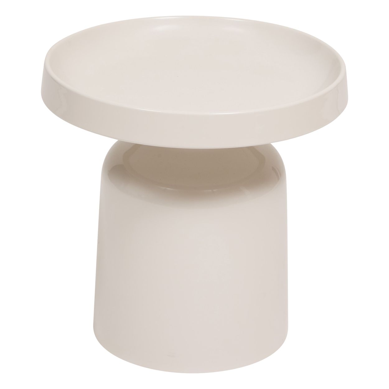 Konferenčný Stolík 43 CM Krémový Svetlo Bočný Pomocný Moderný S Leskom