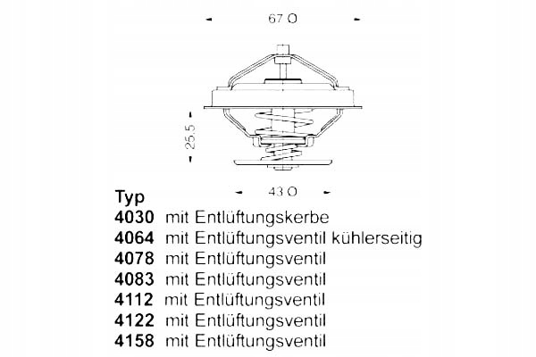 TERMOSTAT JEEP 80C GRAND CHEROKEE 2,5 2,5TD WAHLER Producent części Wahler