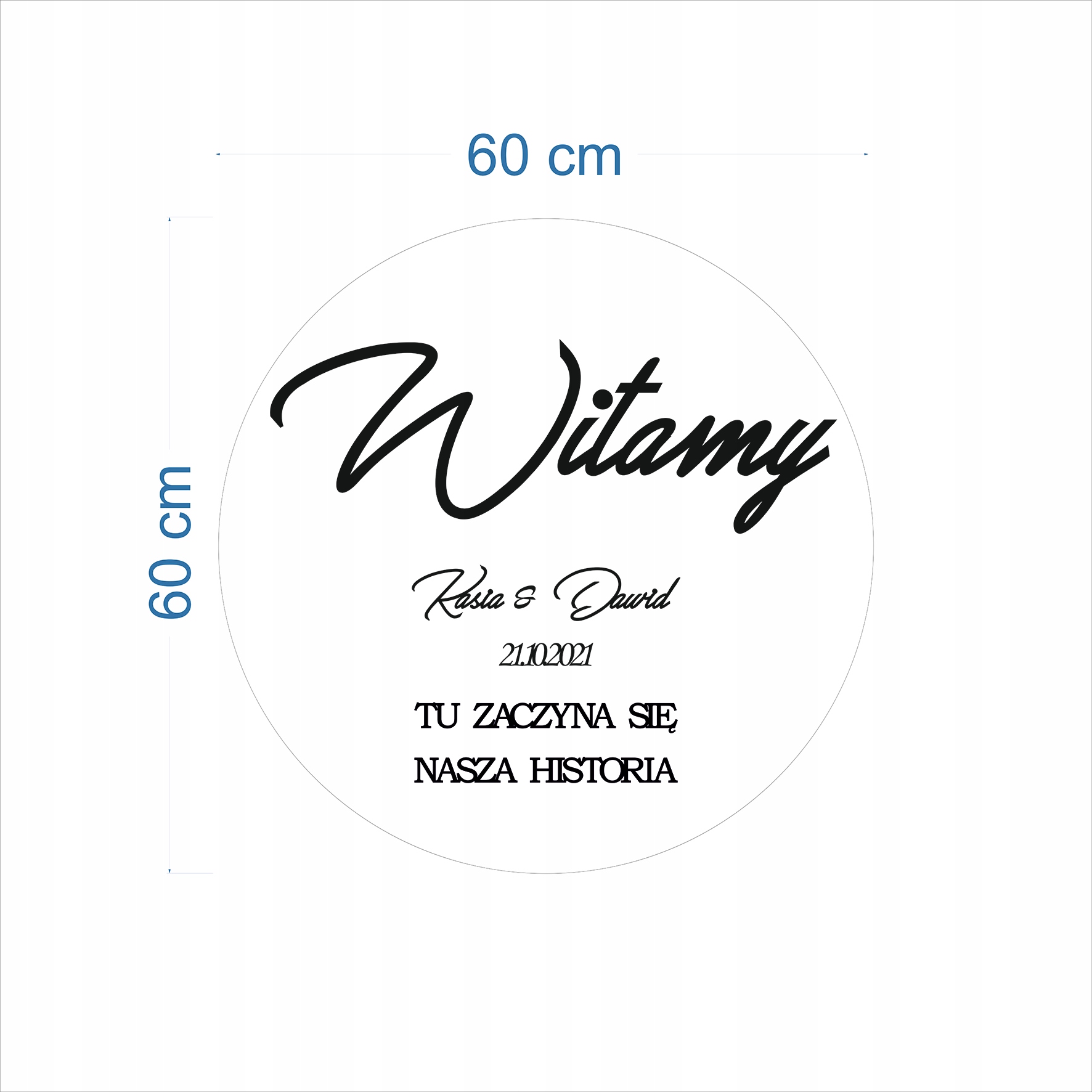 Tablica powitalna wesele dekoracja TAB-3DP Kolor dominujący wielokolorowy