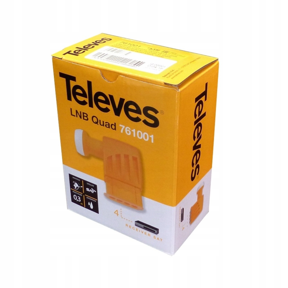 Konwerter Quad (poczwórny) Televes żółty