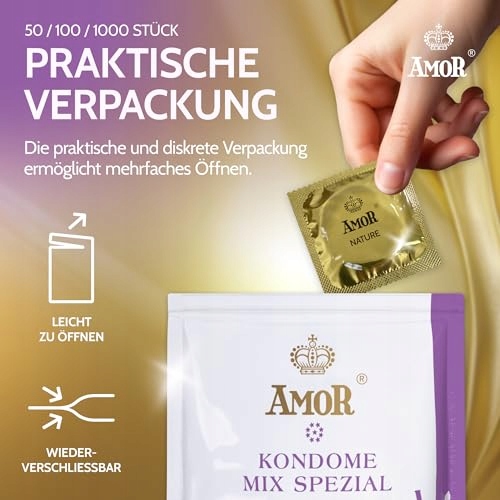 AMOR Premium Mix Specjalny Zestaw Próbny Różnorodność 53/54 mm 100 Sztuk — miniatura 6