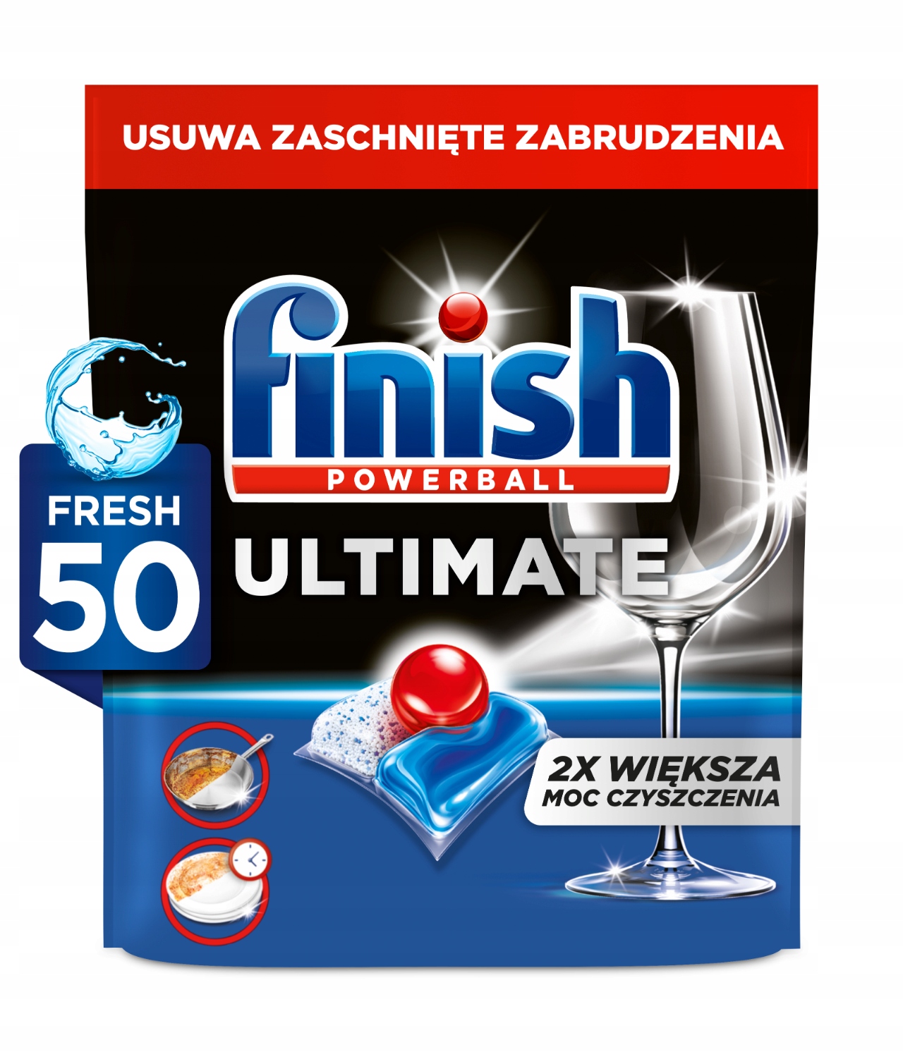 Levně Finish Powerball Ultimate Kapsle do myčky nádobí Vůně Fresh 50 Kusů