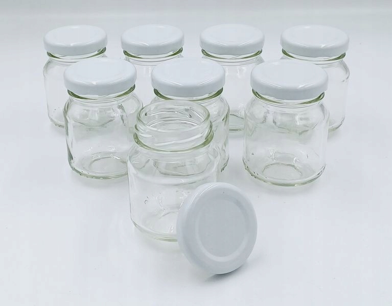 8x SŁOIK 85ML Z ZAKRĘKĄ NA MIÓD PRZETWORY PRZYPRAWY SŁOICZEK MAŁY Kolor bezbarwny