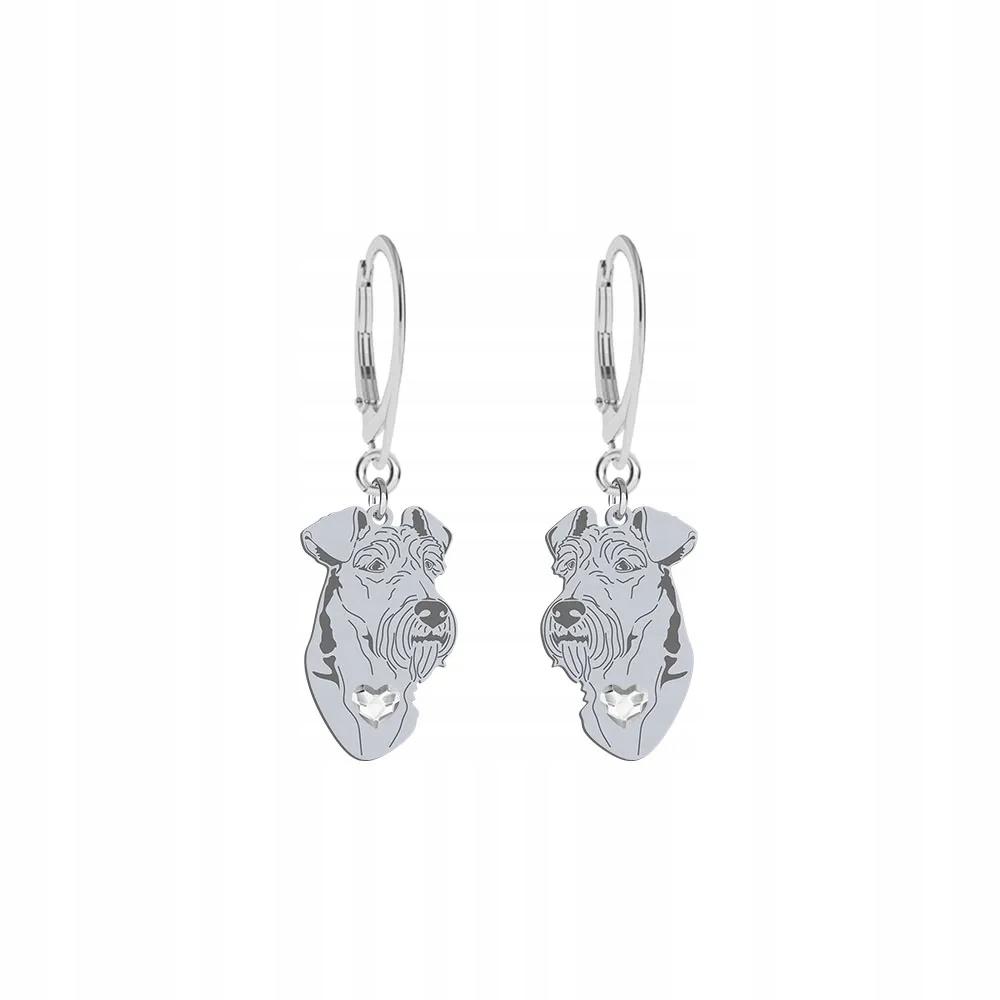 Stříbrné Náušnice se psem Irish Terrier 925 Žena Dárek Gravírování Bonus